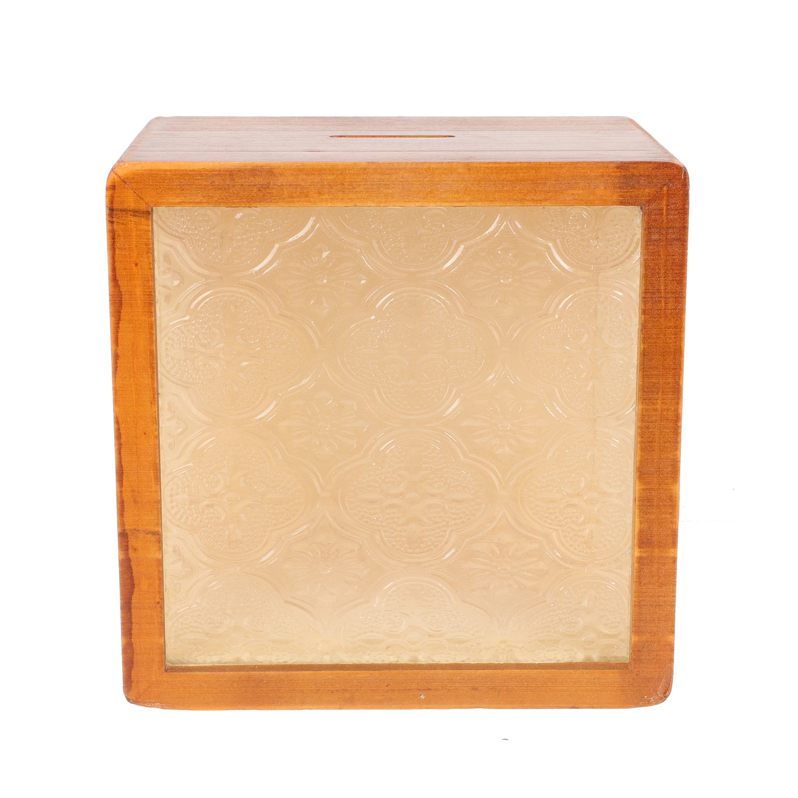 

Wooden Piggy Safe Glass Surface Pot Retro Decor Kids Money Storage Money Storage Box Box Glass Surface Saving Pot