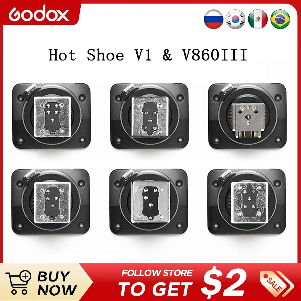 Godox V1 Flash Speedlite Replace Hot Shoe Accessories Flash Repair Parts Hot Shoe Replacement for V1 V860III Sony Canon Nikon