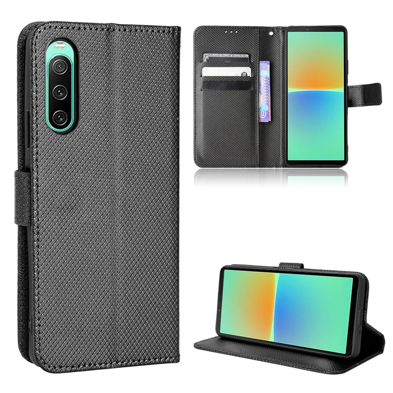 For Sony Xperia 10 V 2023 Luxury Card Buckle Diamond Design Skin PU Leather Wallet Stand For Sony Xperia 10 IV 2022 Phone Bags