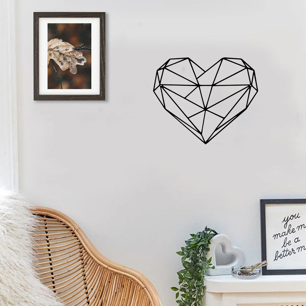 

Heart-shaped Home Decor Minimalist Line Metal Wall Art Bedroom Livingroom Kitchen Bathroom Home Decor Modern Wall Hanging Decor