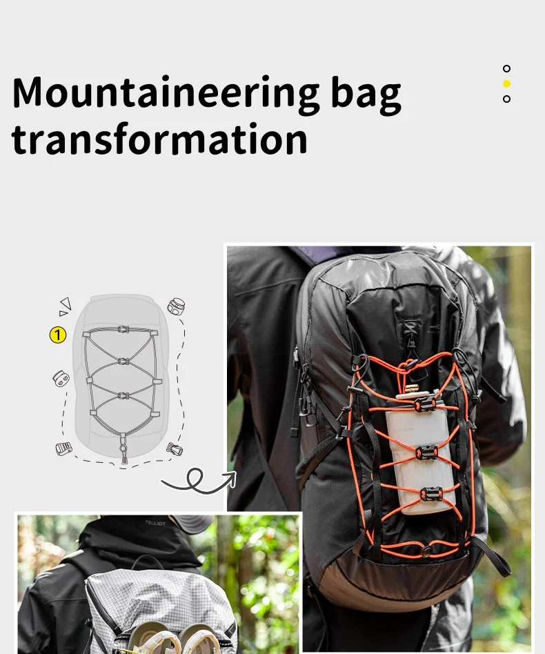 DIY Elastische Seil Rucksack Expansion Seil Set Outdoor Camping Sport Bergsteigen Tasche Modifikation Seil Schnalle – Detail 2