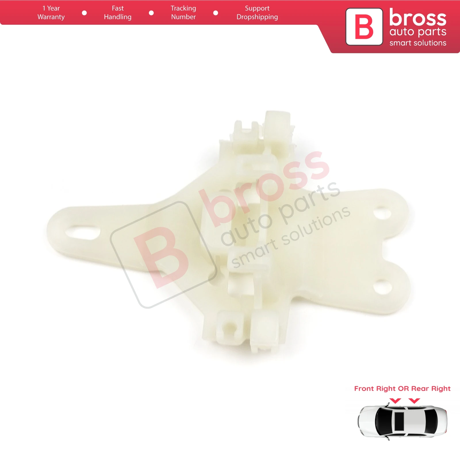 Bross BWR5147 Electrical Power Window Regulator Repair Clips Front or Rear Right Door for Nissan Terrano MK2 Ford Maverick W638