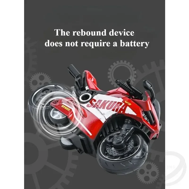 Motorbike Racing Vehicle Figures Collection Metal Alloy Mini Motorcycle Car Toys Sakura-V2 Pull Back Speed Gift for Kids Adults