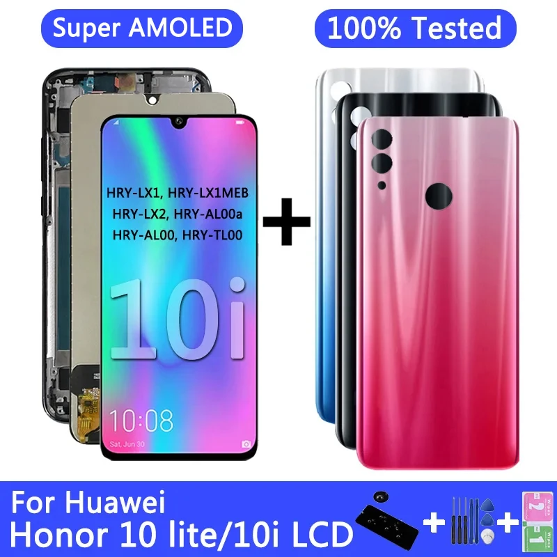 

Super AMOLED lcd For Huawei Honor 10 lite LCD Display with Touch Screen Digitizer Assembly With Frame For honor 10i HRY-LX1 LCD