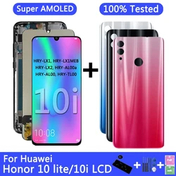 Tela sensível ao toque lcd super amoled para huawei honor 10 lite, com moldura para 10i, hry-lx1