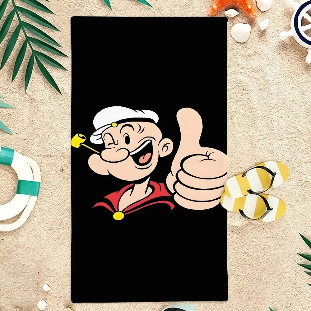 Vintage Cartoon P-Popeye the S-Sailor Towel Microfiber soft Beach Towel for Travel Fitness Sauna Bathing Camping