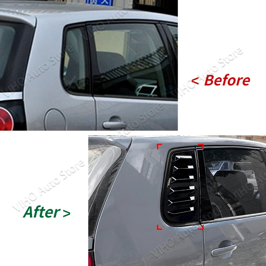 For VW Polo MK4 9N MK5 6R 6C Polo MK6 Rear Triangle Window Sunshade Car Side Window Spoiler Cover Trim Louver Body Kits Shades view 2