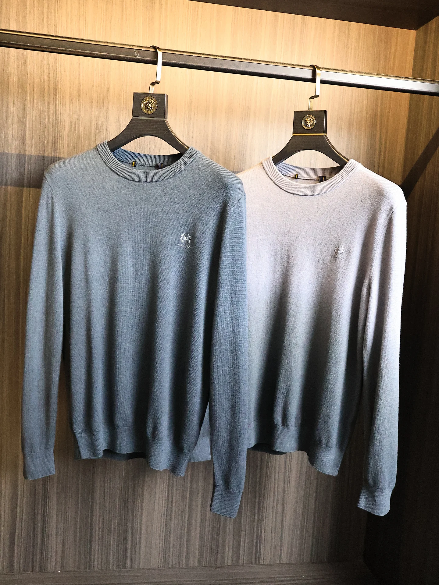 H-Home Full Wool Knitted Sweater Men's round Neck Gradient Series Soft Warm Casual Fashion City Style Long Sleeve Woolen Shirt
