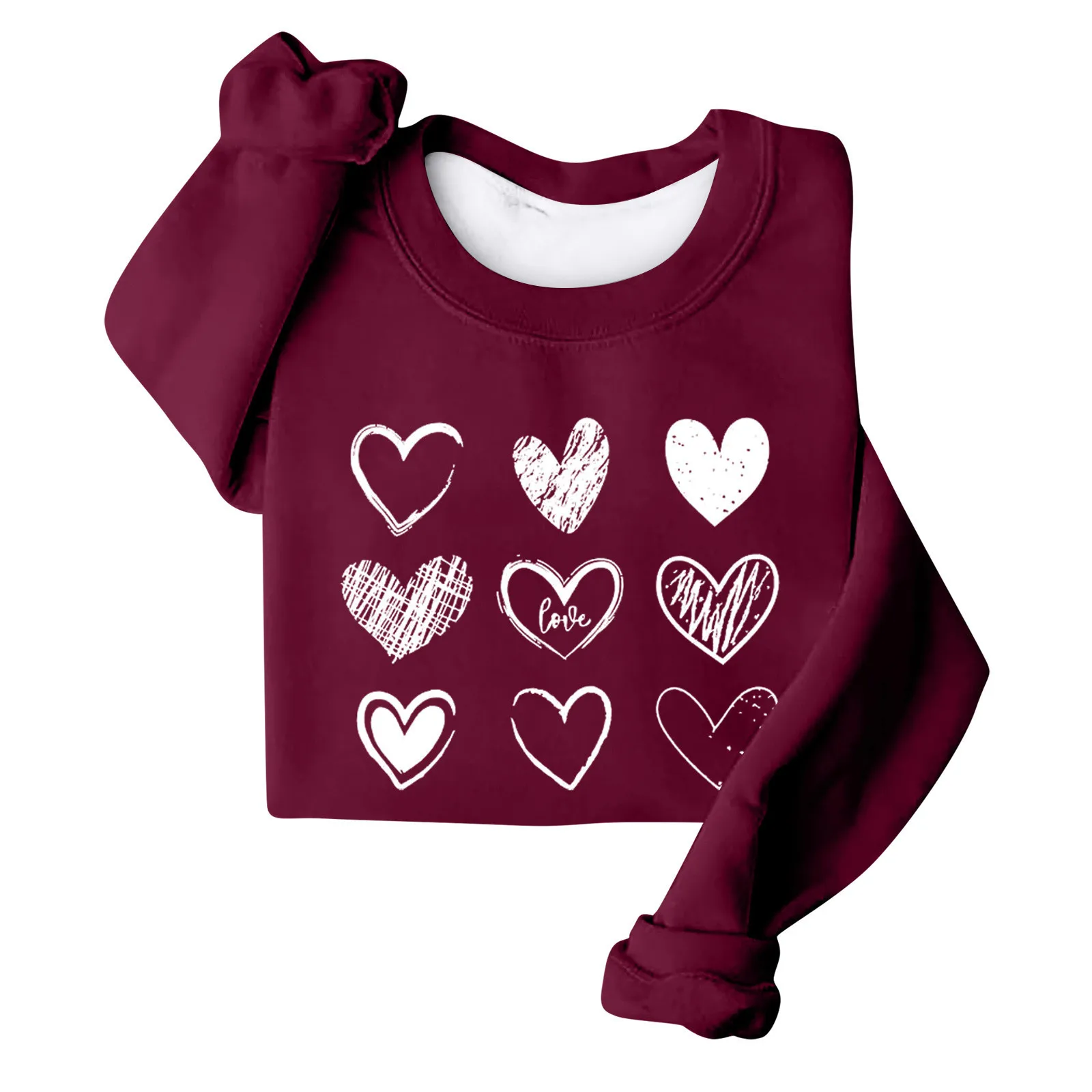 

Valentines Day Sweatshirt Cute Love Heart Shapes Shirt Kawaii Sweetheart Pullover Minimalist Preppy Lovers Tee Valentines Gifts