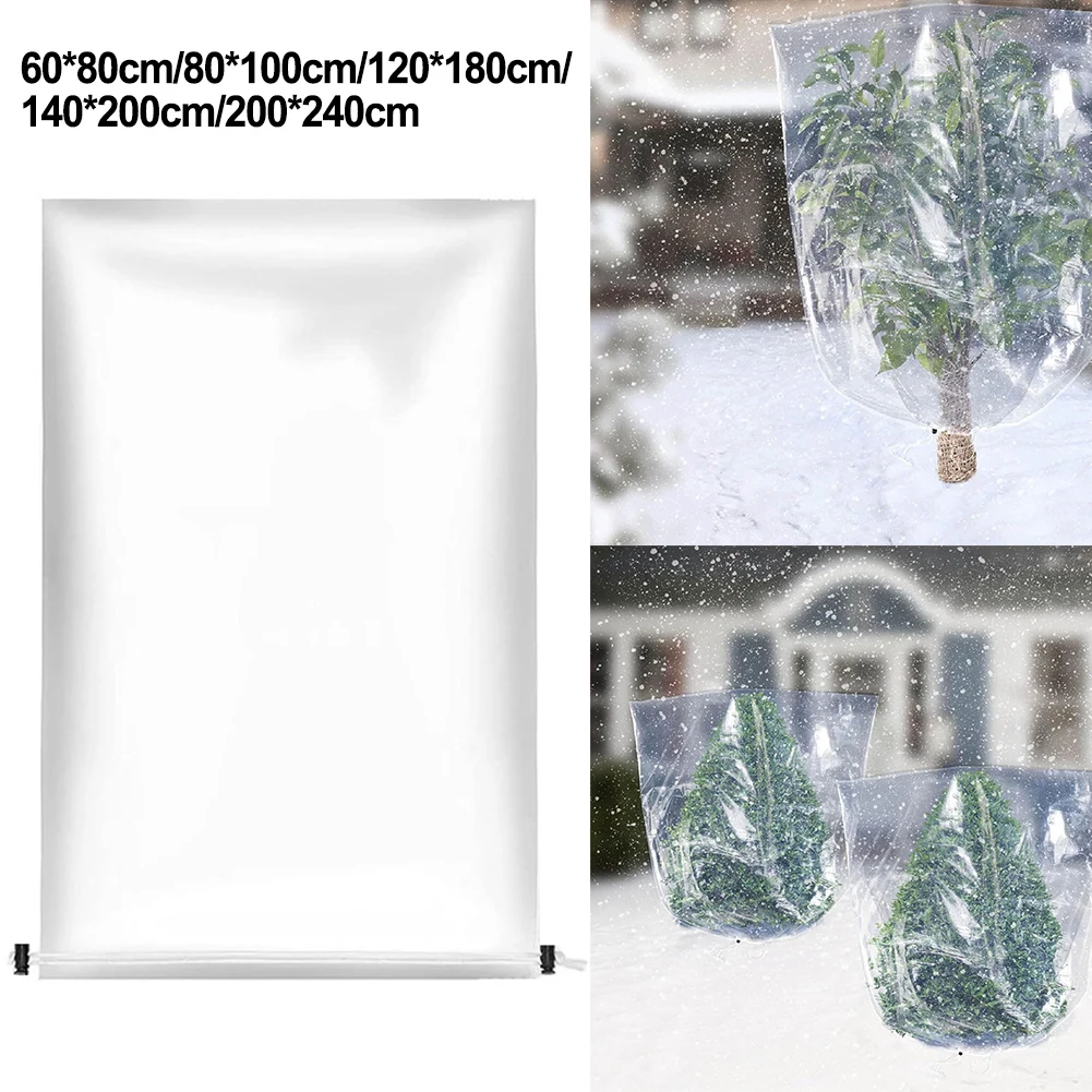 Plant Cover Bag Transparent Anti-Freeze Plant Shielding Bag Winter Greenhouse Cover Film Frost Protection For Yard Garden Plants