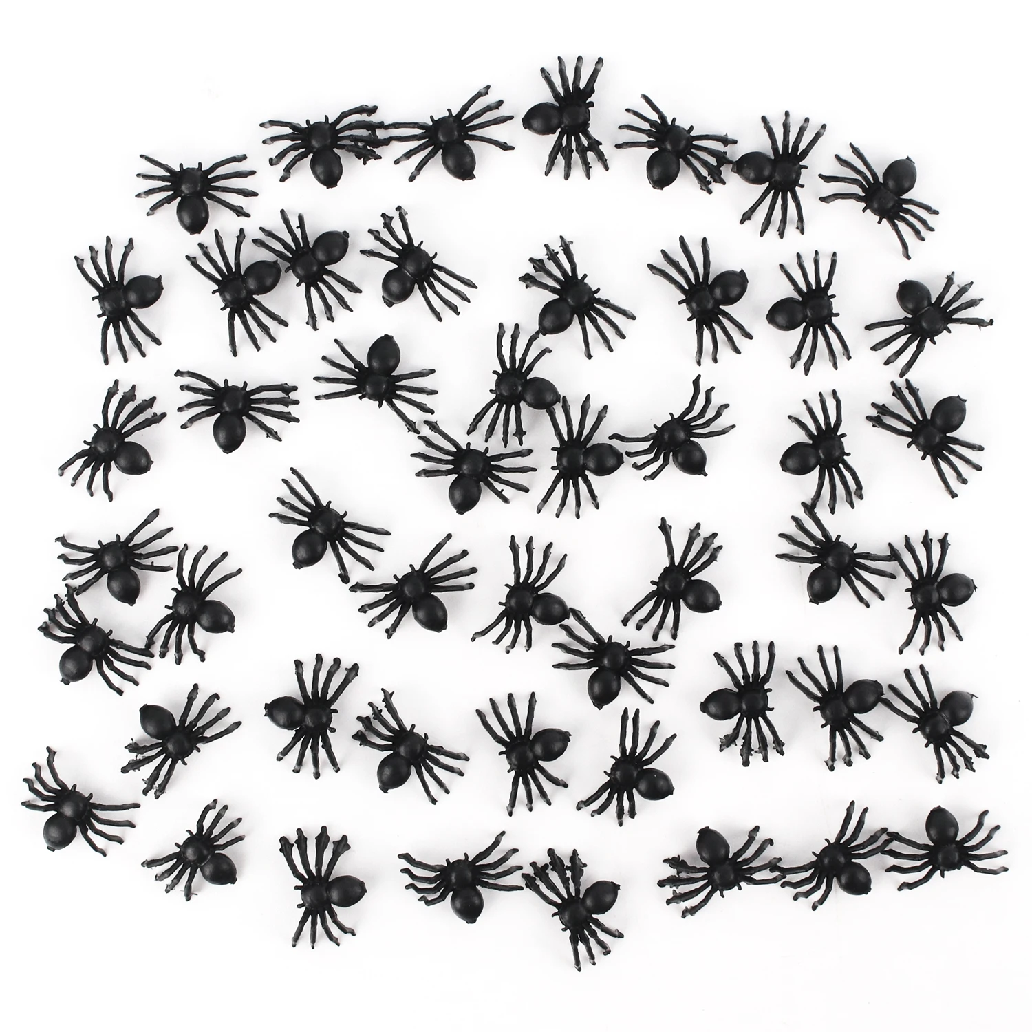 Mini black spider pranks scary plastic toys parody fake insect models