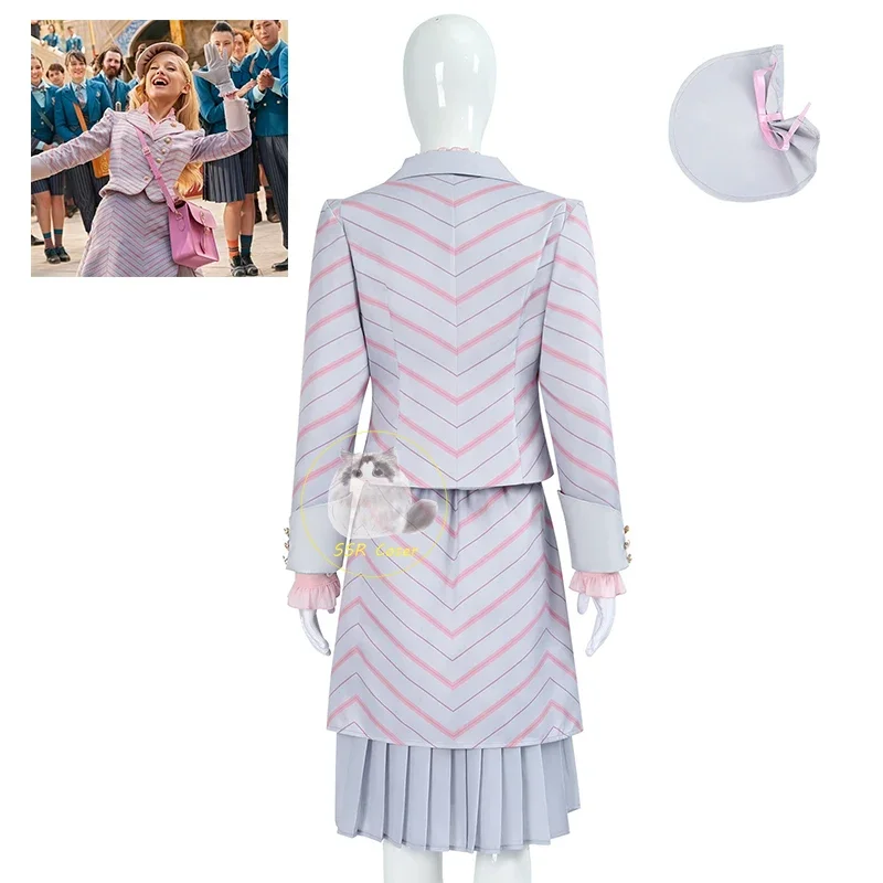Movie Wicked Cosplay Witches Glinda Elphaba Clothes Cosplay Costumes Glinda Pink School Uniform Suit Clothes for Halloween Party