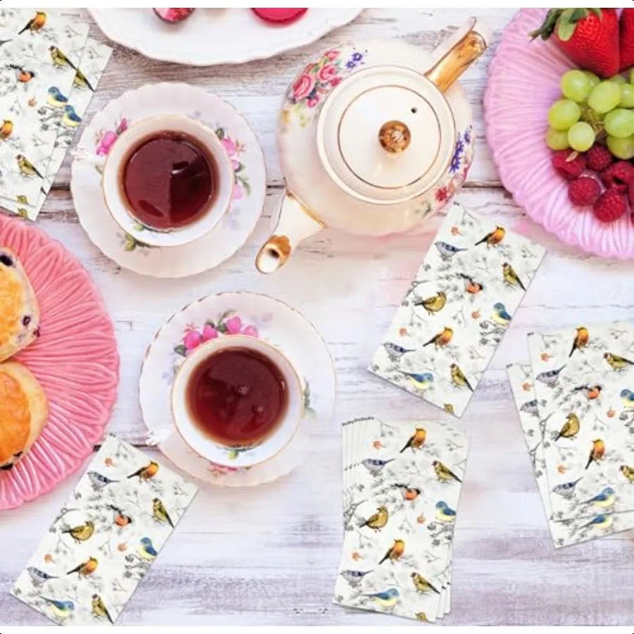 Bird Guest Napkins  Paper Towels with Colorful Birds for Spring Bathroom Baby Shower Birthday Tea Party Powder Room Decor