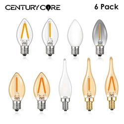 Lámpara de vela C7, bombilla Led E14, 220V, C22, E12, 110V, blanco cálido, 2W, 1W, candelabro colgante, luz de Navidad para interiores y exteriores