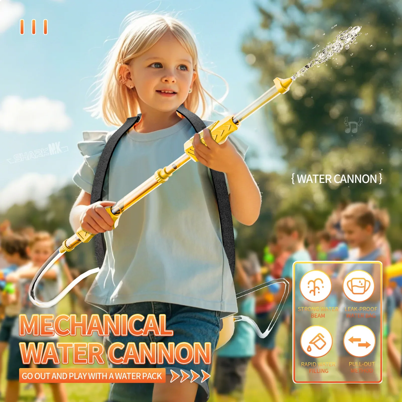 Long-range Water Gun 15L Big Capacity Shotting Toy with Bag High Powerful Water Pistol Blaster Cannon Toy for Boys Kids Adult