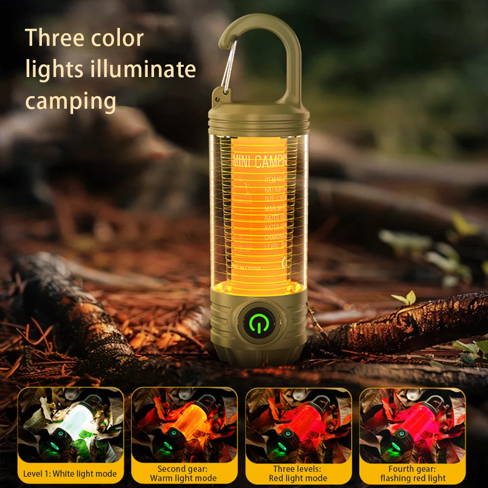 1200mAh LED Camping Light USB Rechargeable 6 Lighting Modes Flashlight Tent Portable Lantern Emergency Light Camp Supplies