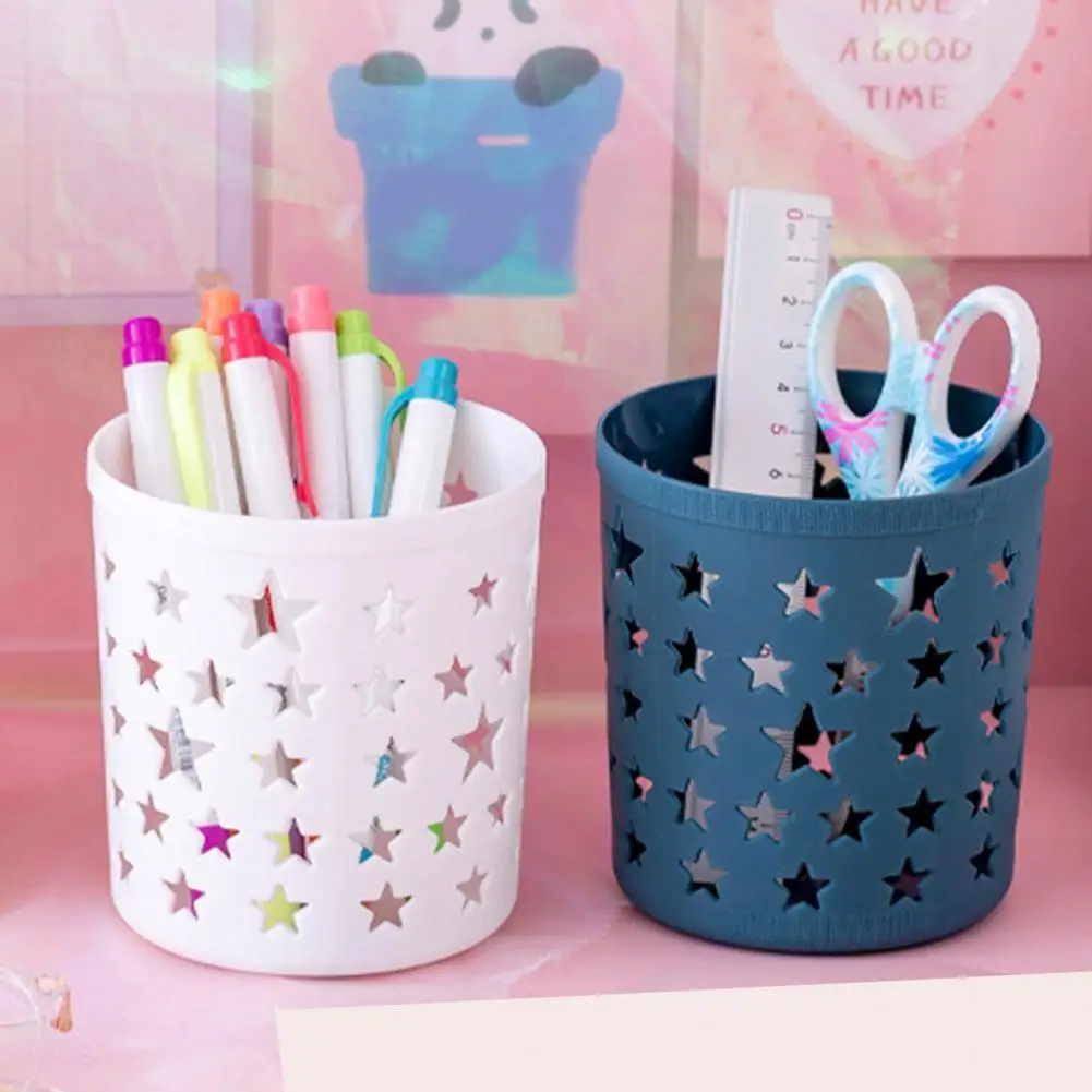 Cylinder  High-quality Desk Hollow Stars Pencil Organizer Reusable Pencil Organizer Wear-resistant   for Children