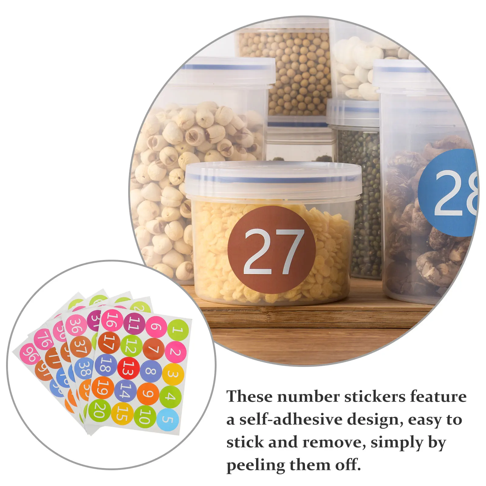 

100 Pcs Labels Colored Dot Stickers Adhesive Classroom Office Supplies Marking Numbers Numbered Stickers Teaching Aids