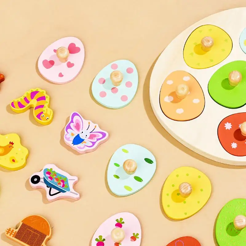 

Wooden Peg Puzzles Montessori Educational Toys For Toddlers 1-3 Years Party Favors For Boys Girls