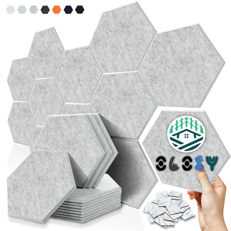 

Hexagon Acoustic Treatment Panels 12 Pcs Studio Home Sound Absorbing Noise Acoust Insulation Panels Acoustic Panel Decorative