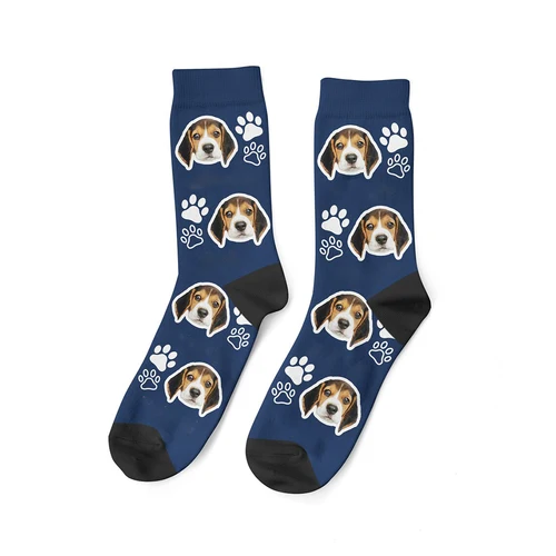 Imagen 2 del producto Diversión personaliza tu foto de mascota calcetines calcetines personalizados logo moda divertido algodón DIY diseño cumpleaños Día de San Valentín novedad calcetín