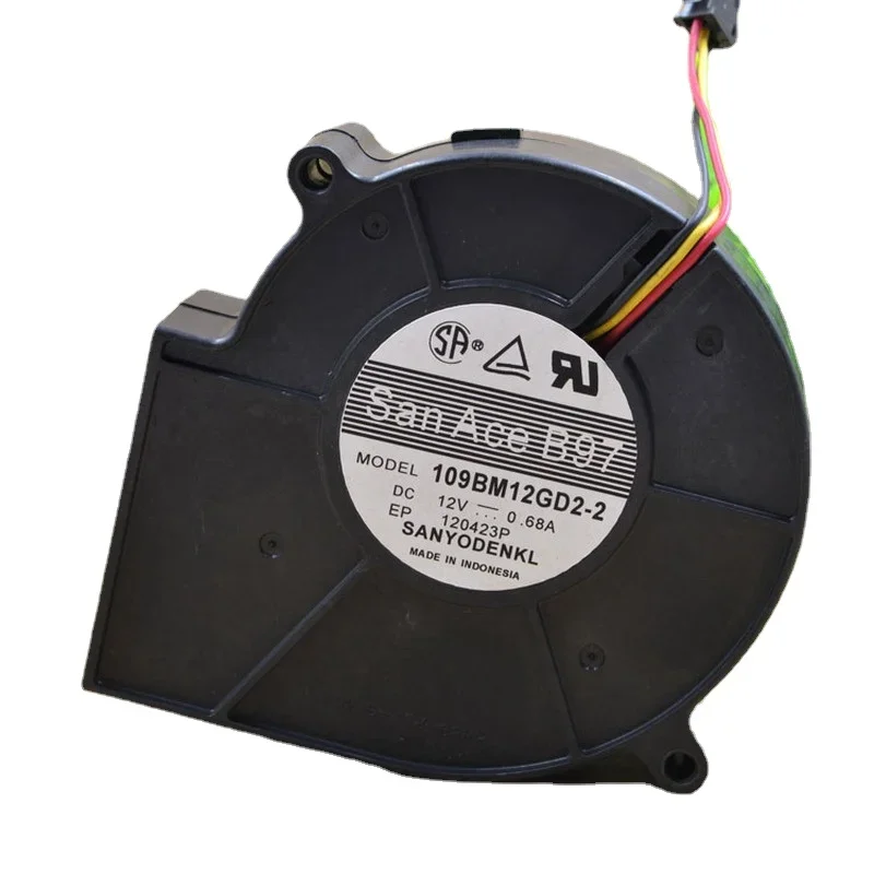 

New Cooling Fan For Sanyo 109BM12GD2-2 12V 0.68A Sanaceb97 Turbo Blower Cooling Fan 3 Lines Computer Cooler Fan 97X97X33mm