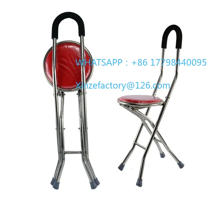 

Stool, foldable cane stool, stainless steel cane climb, walking crutches for the elderly