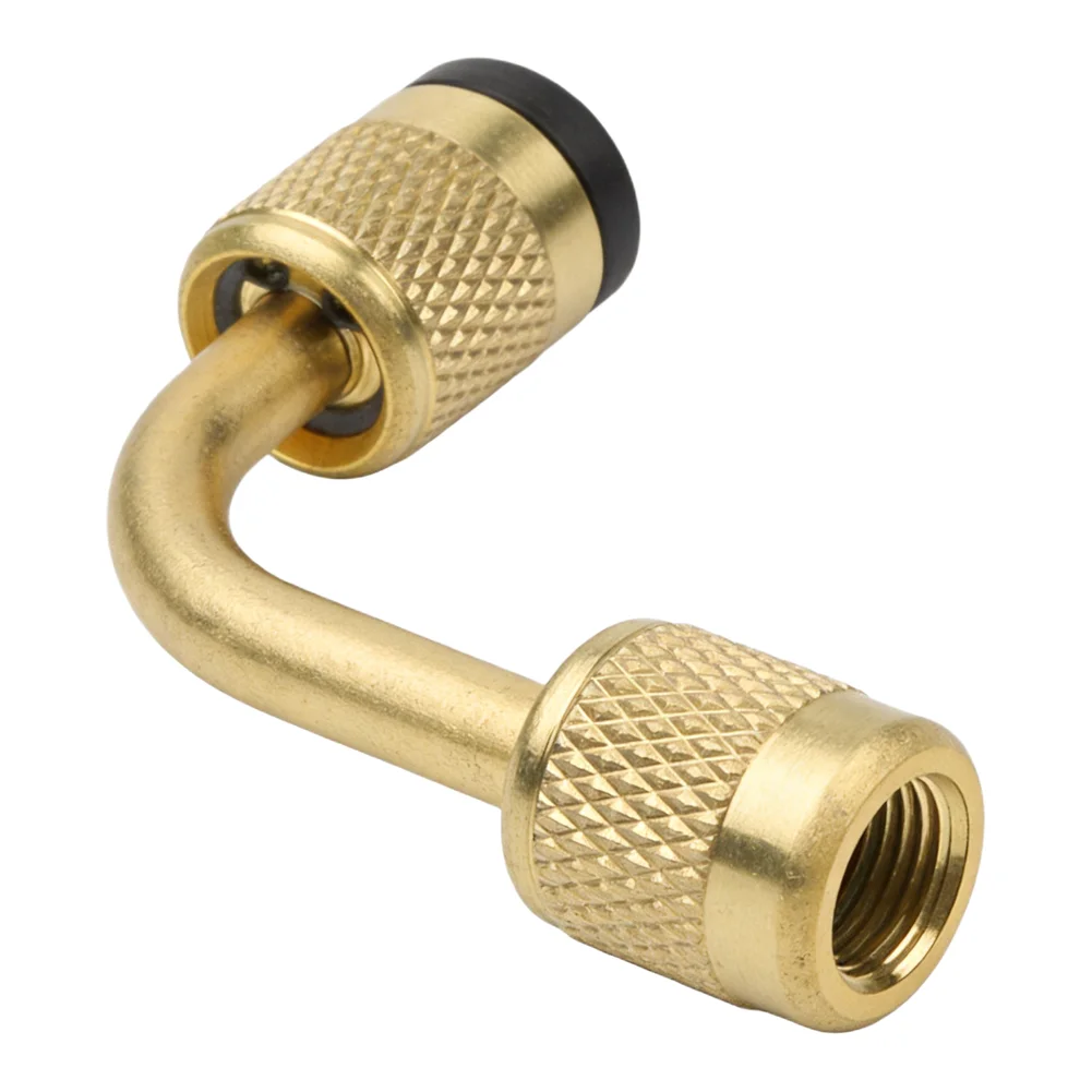 Cooling System Fitting AC Valve Connector Solid Brass Material Curved And T-shaped Design For Air Conditioning Maintenance