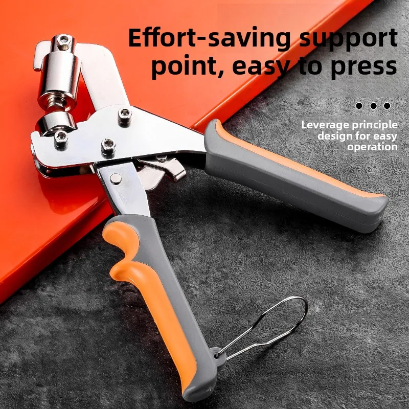Manual Hole Punch Pliers, High‑Carbon Steel Labor‑Saving Non‑Slip Leather Plastic Crimping Punching