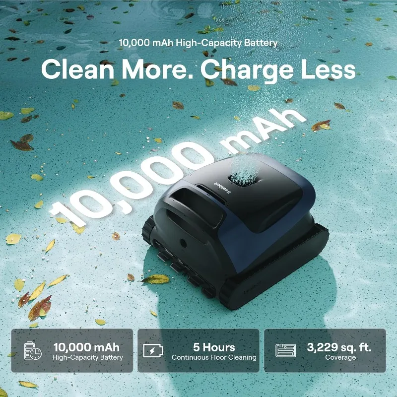 Beatbot Sora 30 – 6,800GPH, 300 mins, 4‑surface cleaning, smart parking. Total pool autonomy.
