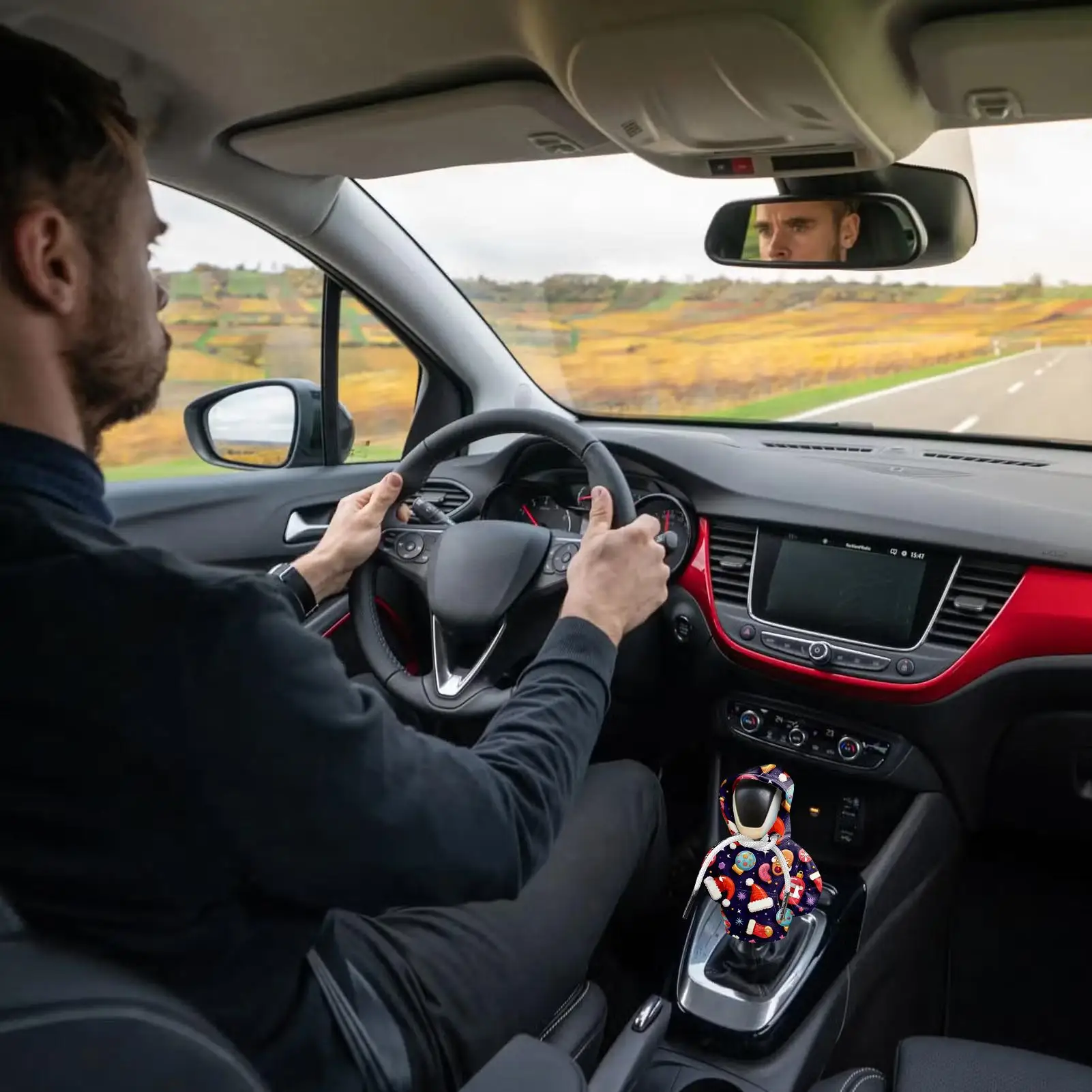 

Shift Knob Cover Christmas Car Shift Knob Sweater Protector Christmas Vehicle Accessories For SUV Automotive Truck Holiday