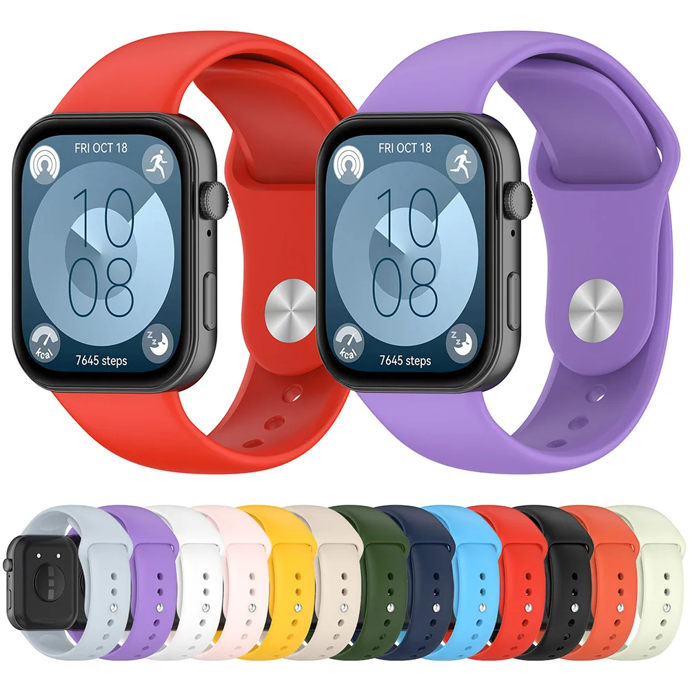 

Silicone Sport Strap Sweatproof Replacement Sport Watchband Comfortable Smartwatch Strap Adjustable for Huawei Watch FIT 3 Strap