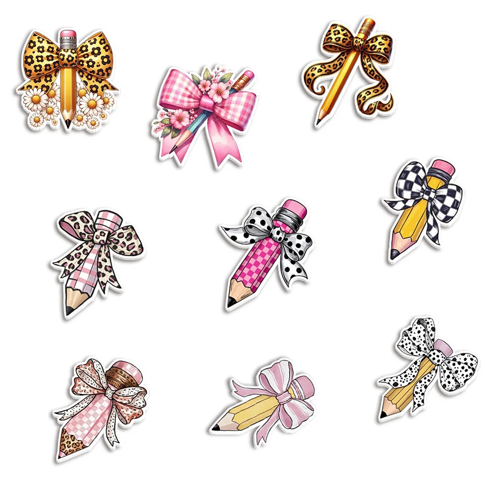 10pcs/lot Pencil Back to School Plaid Resin Planar Flatback Transparent Acrylic Glitter For DIY Phone Case Hair Bow Keychain