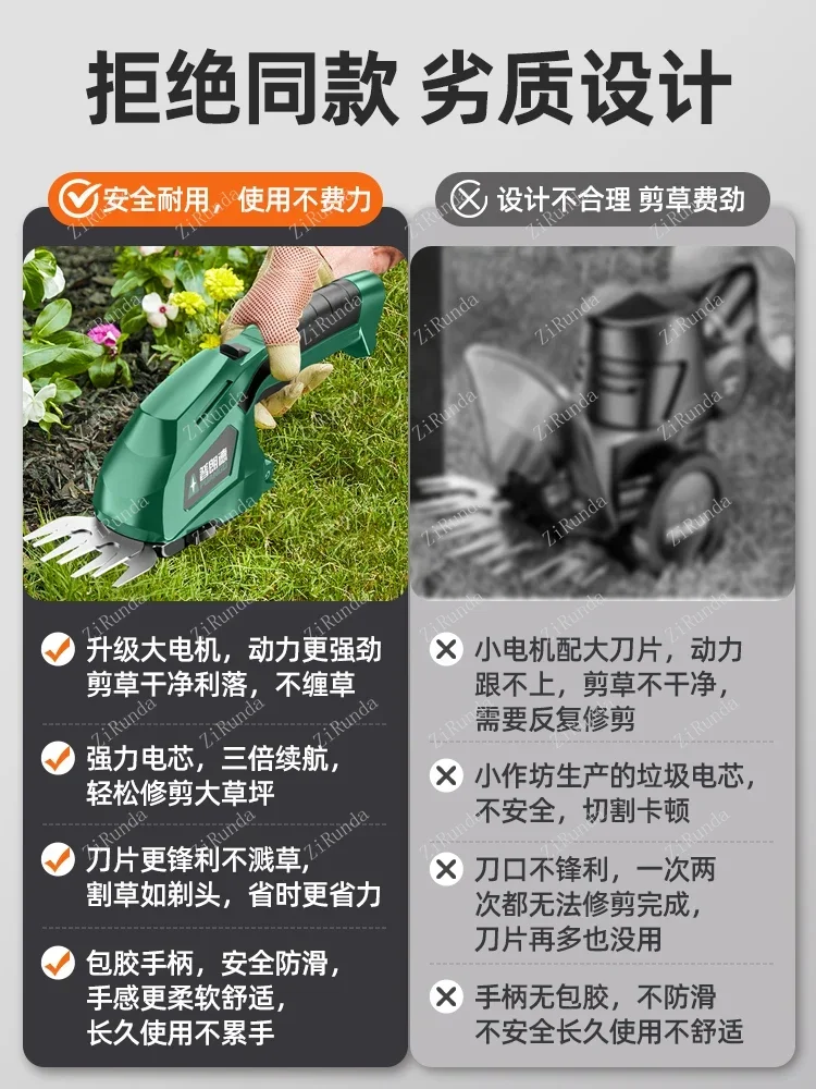 Kleiner Rasenmäher für den Haushalt, Jäten, elektrischer Heckenschere, multifunktional