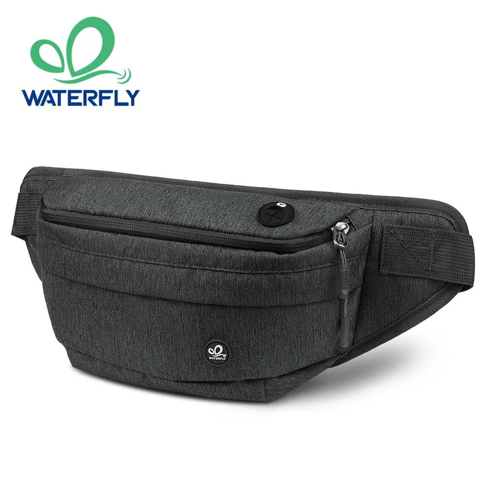 حقيبة خصر WATERFLY Fanny Pack للرجال والنساء مقاومة للماء وحقائب كبيرة للمشي لمسافات طويلة وحقائب كتف كروس للجري والمشي