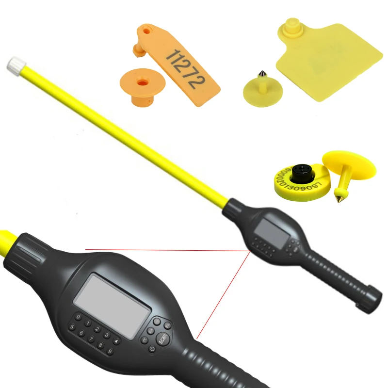 Long Range 134.2kHz HDX For Animal RFID Stick Reader ISO11784/5 FDX-B Handheld Microchip Ear Tag Scanner For Cattle Pig Sheep