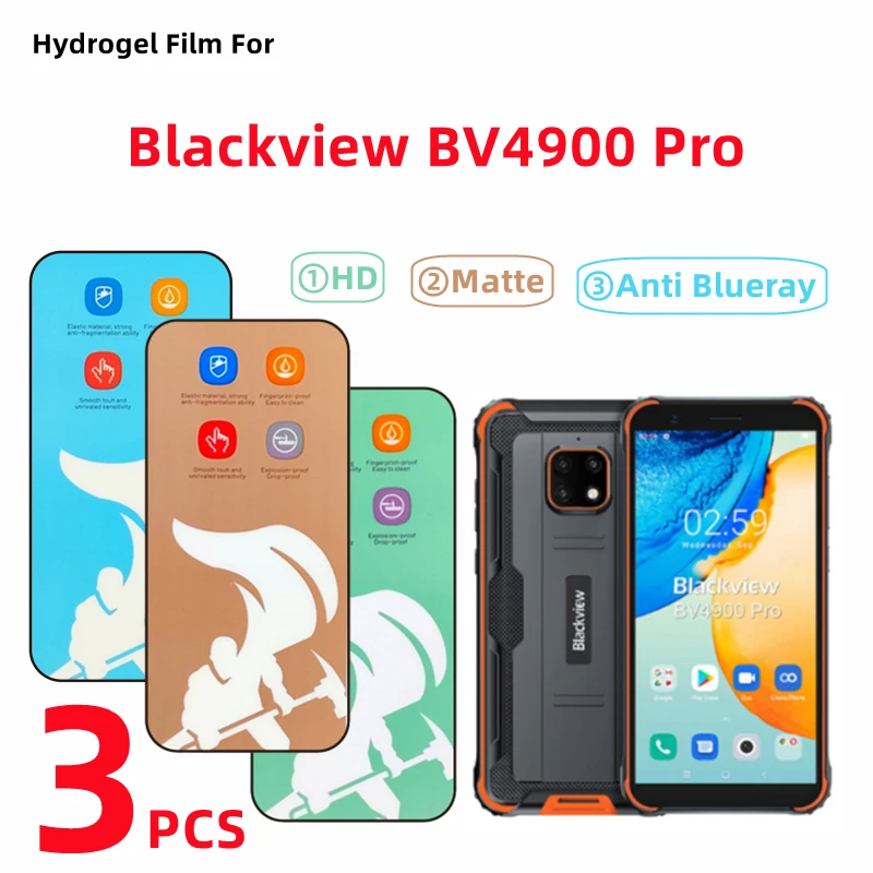 Película de hidrogel antirrayos azules para Blackview BV4900 Pro, Protector de pantalla mate para Blackview BV4900 Pro, película protectora HD, 3 uds.