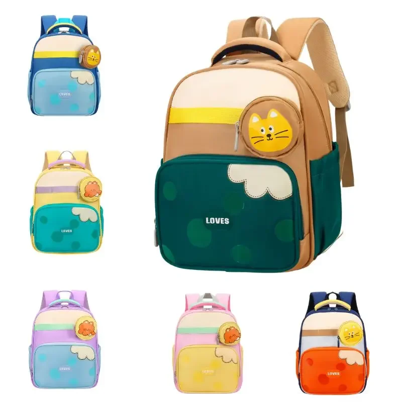 New Cat Zoo Kindergarten Elementary School Children's Bookbag, Lightweight and Large Capacity Backpack Waterproof  Schoolbag