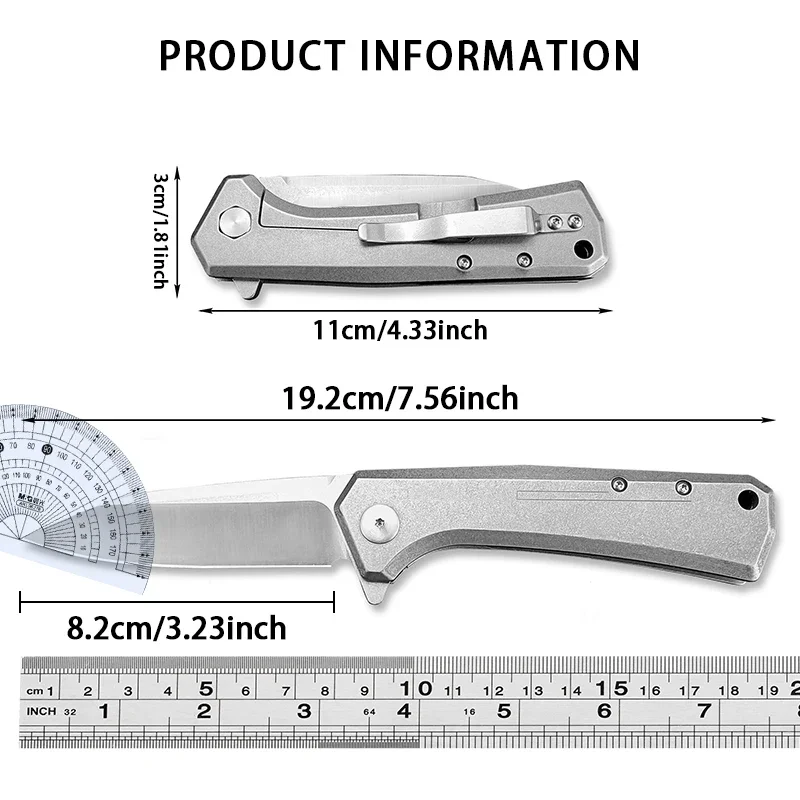 Outdoor Pocket 0808 Rexford Flipper Folding Knife Self-defense D2 Steel Blade Camping Tactical Knife EDC Survival Tool