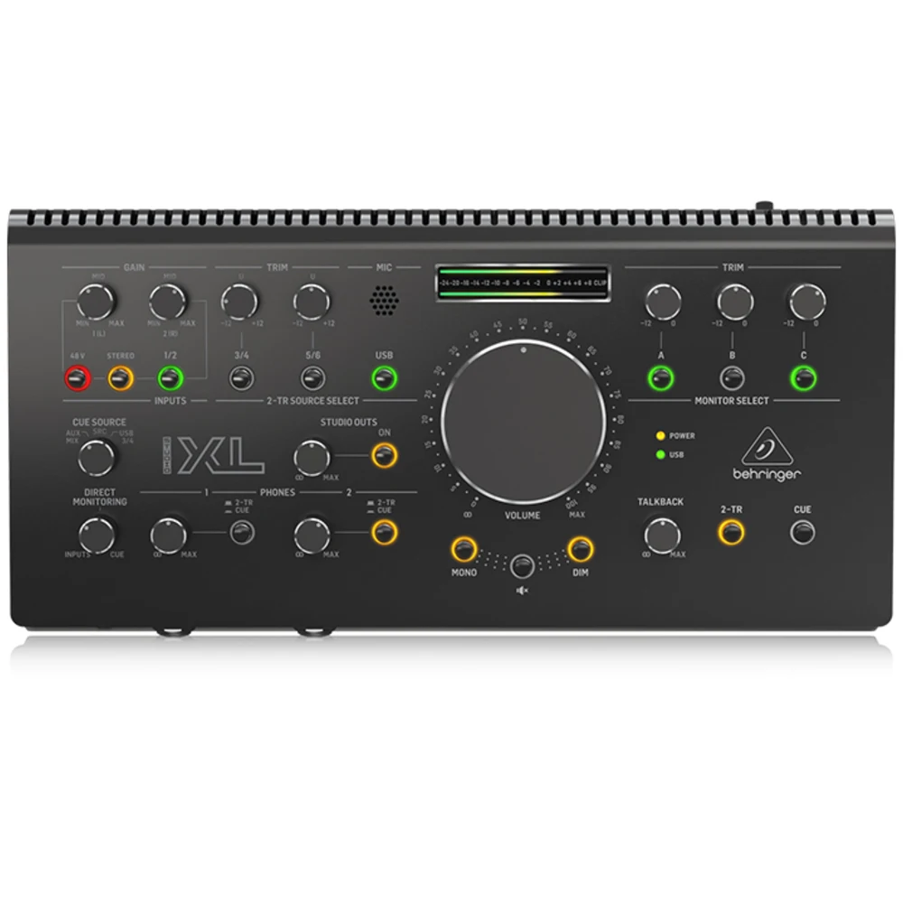 Behringer studio xl monitor controlador e centro de comunicação com midas mic preamps, e 192khz 2x4 interface de áudio usb