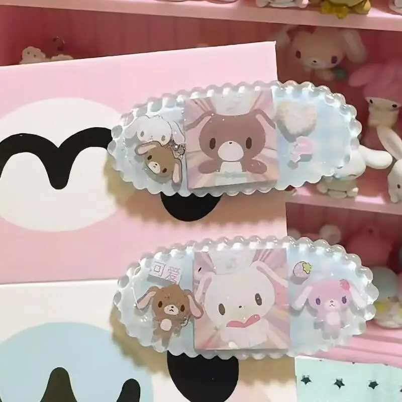 Японский Sanrio, новый милый Sugarbunnies, волнистая заколка для волос, BB-зажим, кукла, украшение для волос для домашних животных, зажим для челки для девочек, оптовая продажа, подарок