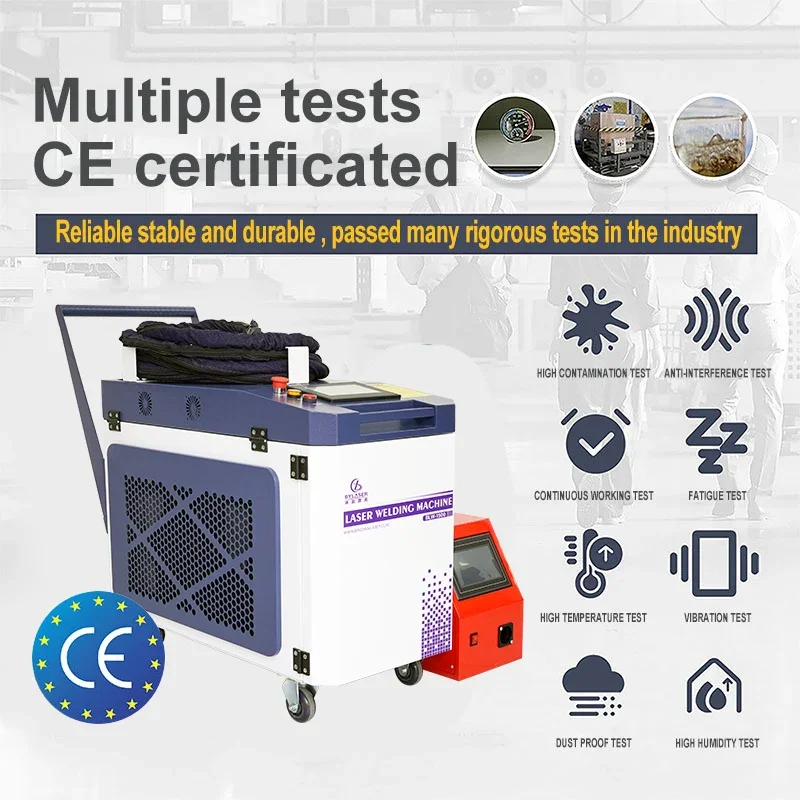 Mesin las Laser serat genggam 3000W 3-in-1, untuk las aluminium dan baja, las dan pemotongan Laser portabel