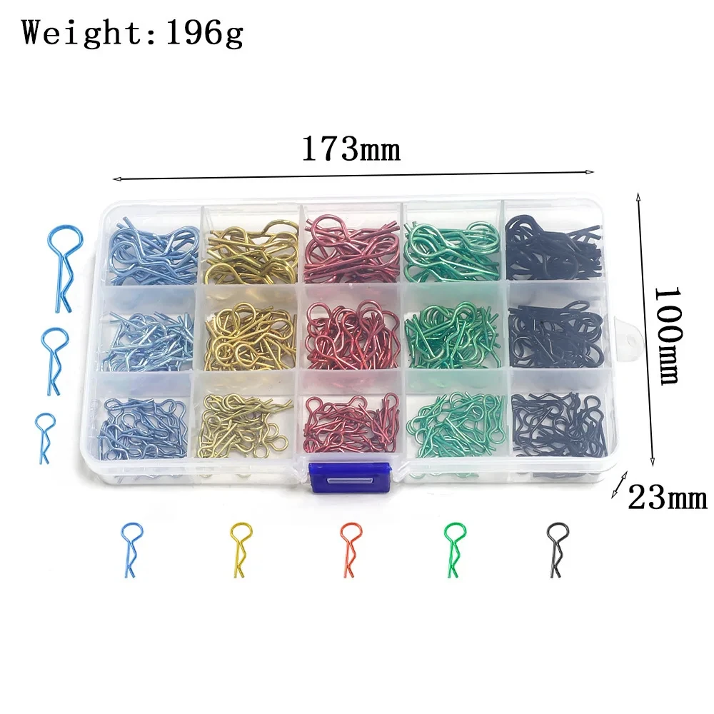 RC 260pcs Rc Car Parts 1/8 1/10 1/12 1/14 1/16 RC Car Shell Body Clips Pins Housing Latch R Buckles Fixed For TRX4 SCX10 HSP