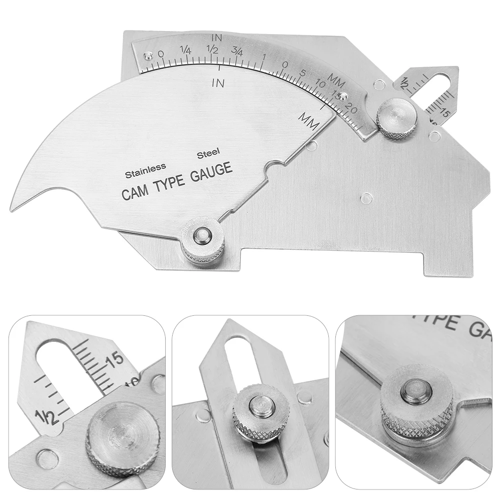 Allsome MG-8 Weld Gauge Seam Inspection Ruler Degree Angle Welding Gage Bridge CAM Ruler Stainless Steel Welding Measure Tool