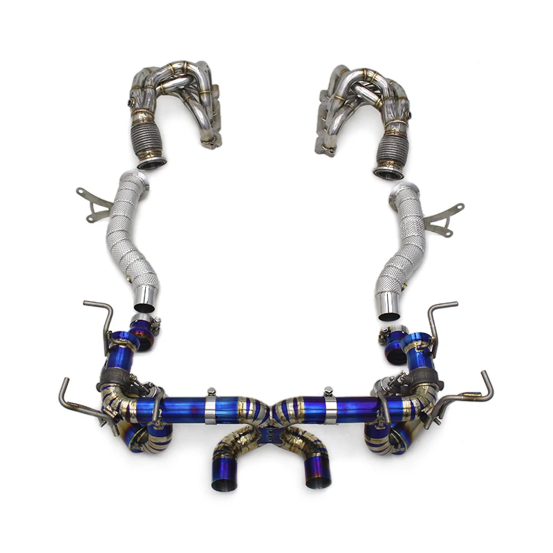 Yooking Engine Titanium Catback Muffler Exhaust Header Manifold For Ferrari 458 V8 4.5 2013-2016