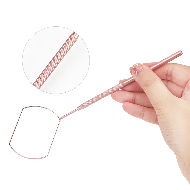 1pcs Stainless Steel Eyelash Checking Mirror Lash Lifting Tech Tool Portable Hand Makeup Mirror Eyelashes Extension Supplies