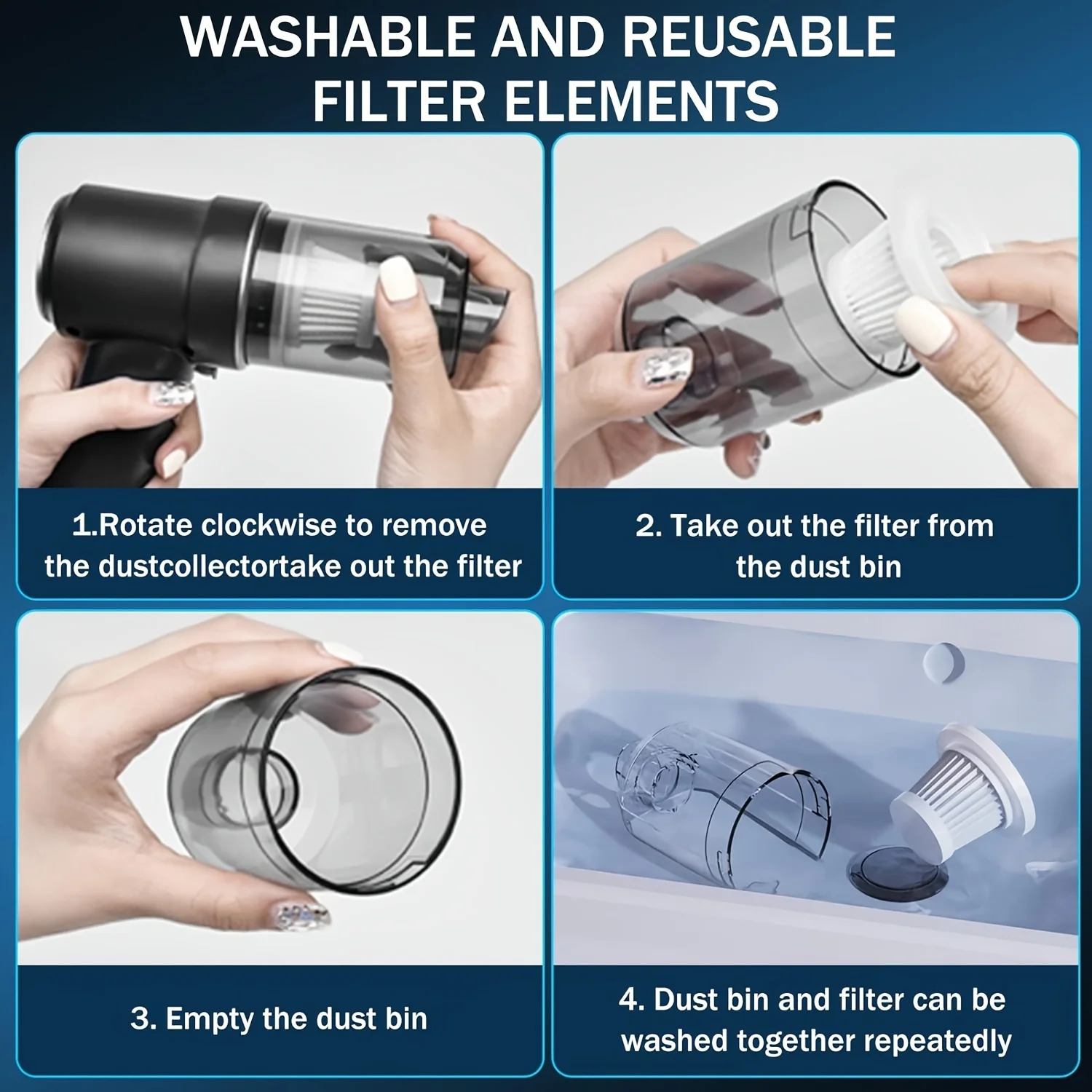 Electric Pet Hair Cleaner Household Vacuum Cleaner Handheld Vacuum Cordless Pet Hair Remover All-in-One Car Portable Vacuum - view 5