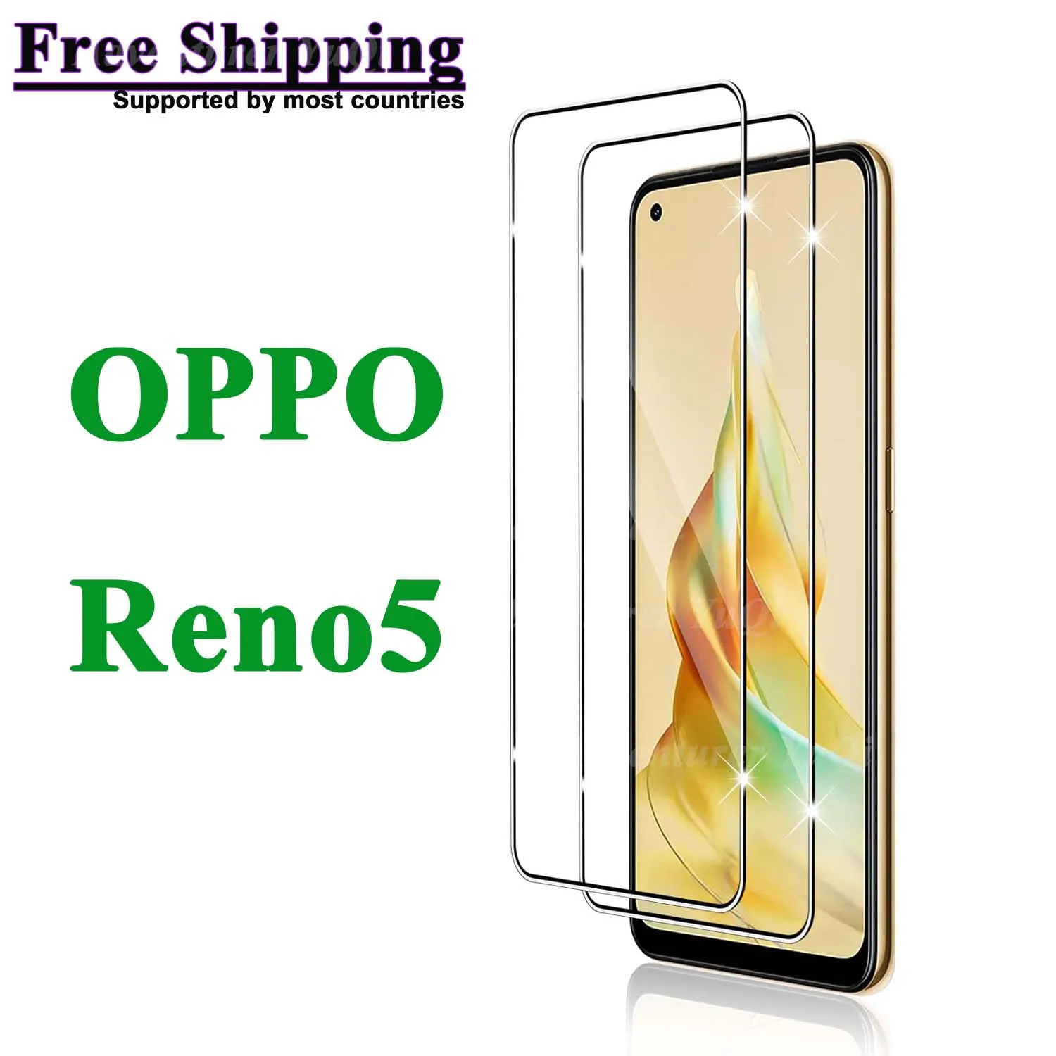 

Screen Protector For OPPO Reno5, Tempered Glass SELECTION Free Ship HD 9H Transparent Clear Anti Scratch Case Friendly