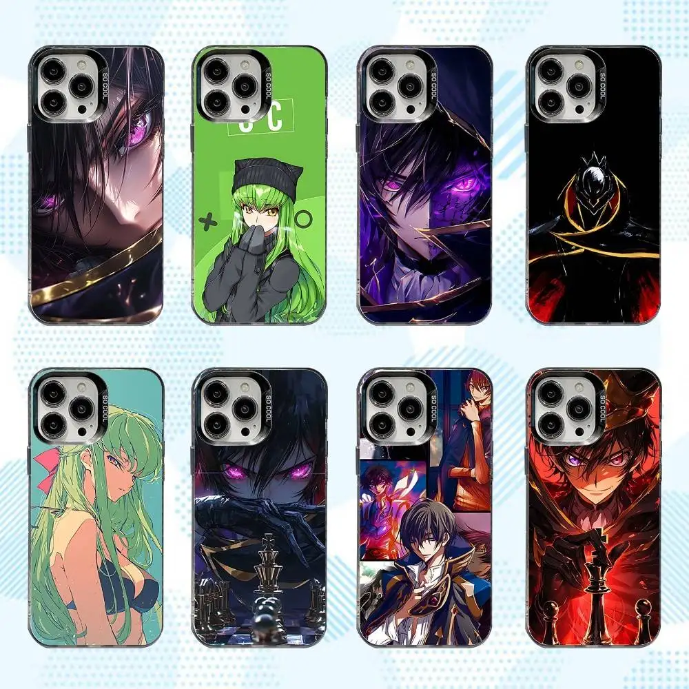 

C-Code Anime G-Geass Phone Case For iPhone 17,16,15,14,13,12,X,8,Pro,Max,Plus,E,SE4,Air,Mini IMD Matte Black