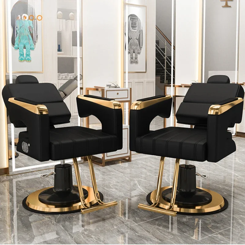 Barbershop Luxury Vintage Barber Chair Lift Swivel Comfort Barber Chair Hair Dyeing Cadeira De Barbeiro Beauty Furniture